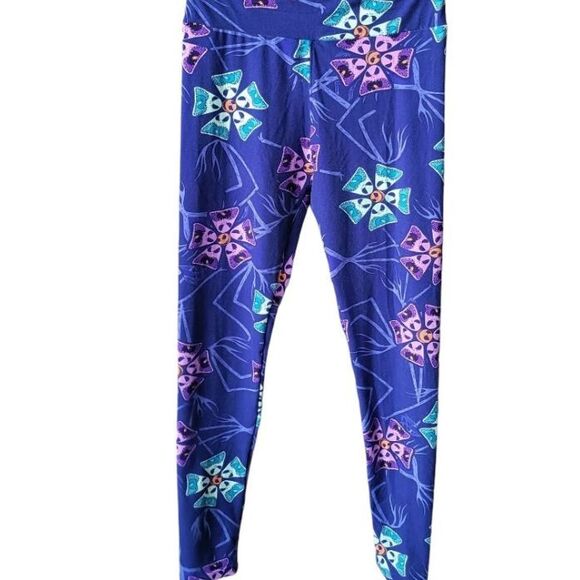 💕3/$30💕 LuLaRoe Nightmare Before Christmas Purple  One Size Leggings - Picture 1 of 8